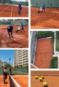 Trabalho nas quadras